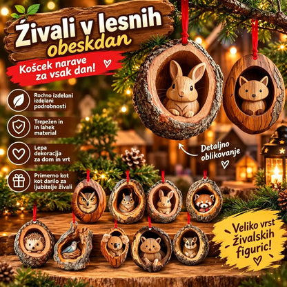 【10 KOSOV】🎄Božični okrasek za drevo z živalmi. Viseči okrasek z majhnimi živalmi.