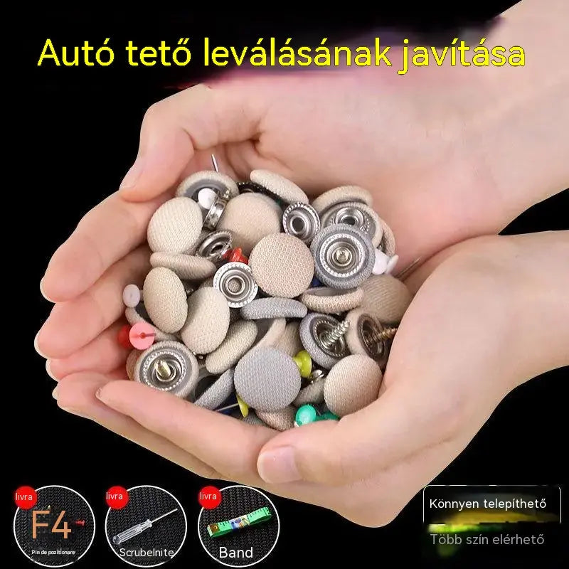 🚗【30 darab】 🚘Autótetős vászon zuhanásgátló rögzítő szögek és rögzítő csatok😁🔥(szerelőszerszámkészlet + csavarhúzó + törölköző mellékelve)