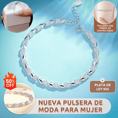 【Compre 1 y obtenga 1 gratis】Love New Fashion Pulsera de plata 925 con un trébol de cuatro hojas para mujer