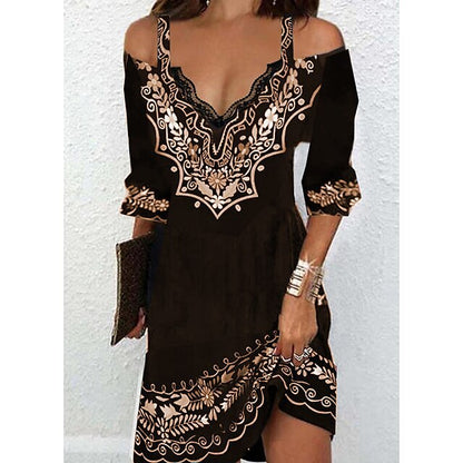 👗🌸【S-5XL】Nuevo vestido con hombros al aire para primavera y verano 2026 - efecto seda