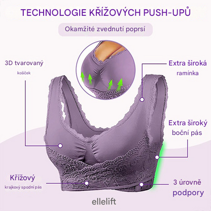 👩‍⚕️【S-6XL】Dámská podprsenka s bočními háčky, plus size, krajkový lem, bez kostic 4247300