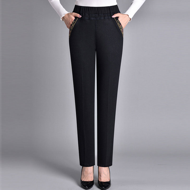 🔥👖【XL-5XL】Dámské ležérní rovné strečové džíny 4247305