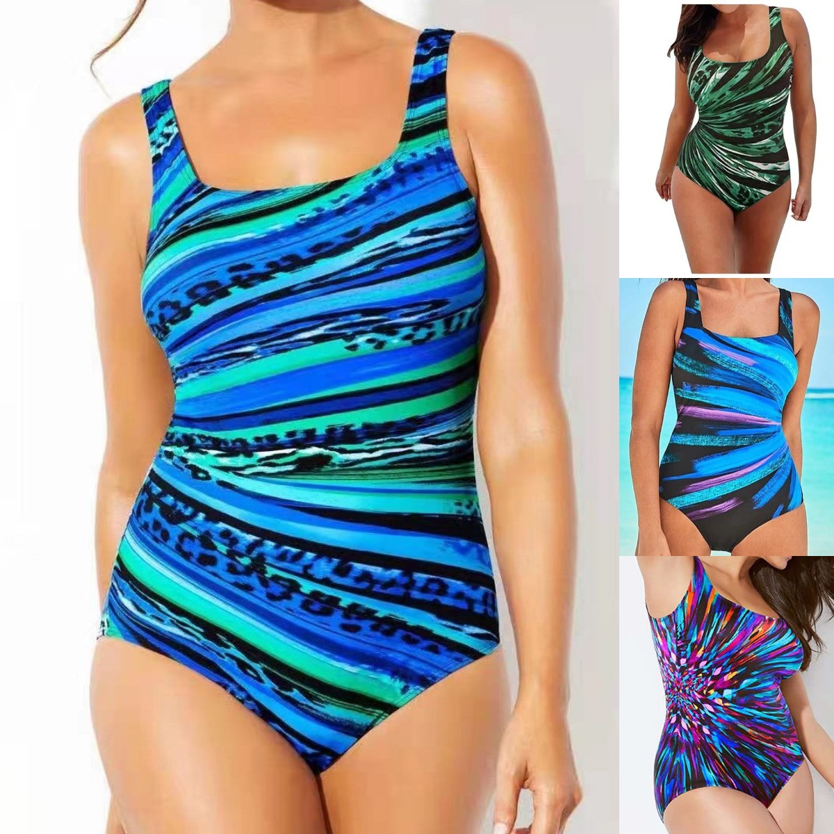 🌴🔥☀️【L-5XL】2026 Jediné plavky s gradientními pruhy