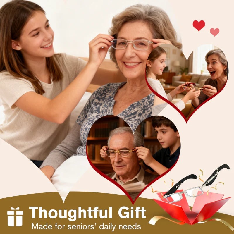 🔥Składane okulary do czytania i etui z funkcją filtrowania niebieskiego światła 4214580