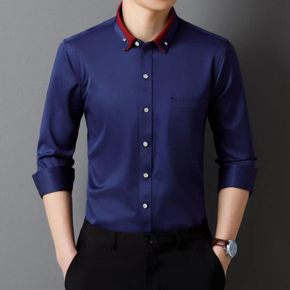 【S-4XL】Nueva camisa de negocios transpirable de moda casual para hombres 4217055