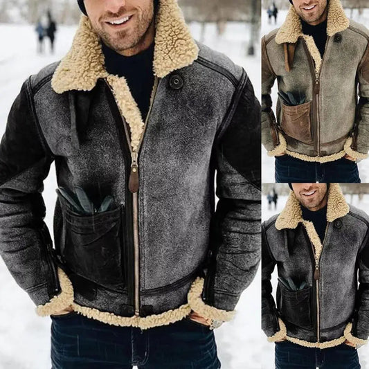 🤗🔥【M–5XL】Moška topla retro zimska jakna – podloga iz flisa, klasičen dizajn.