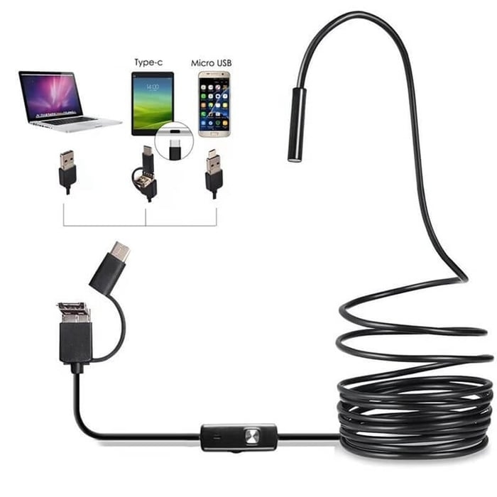 （Type-c、USB、Micro USB）3 in 1 endoscope【5M】