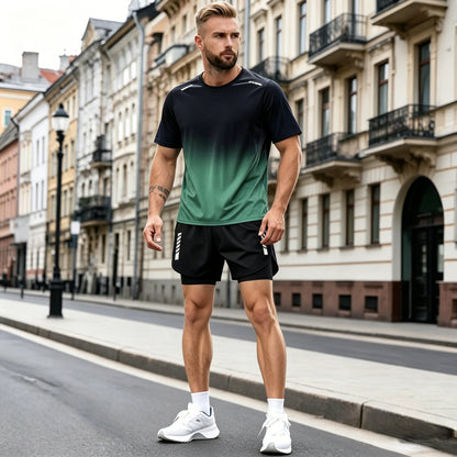 [S-5XL] Nyári futószett - Ice Silk gyorsan száradó rövid ujjú és rövidnadrág