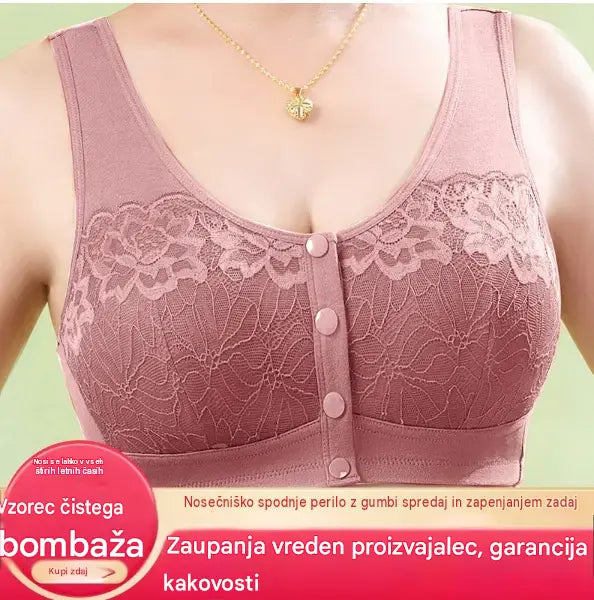 😍【3-paket】Ženski čipkasti nedrček, brez jeklenega obroča, udobni gumbi spredaj😍【40-100kg】