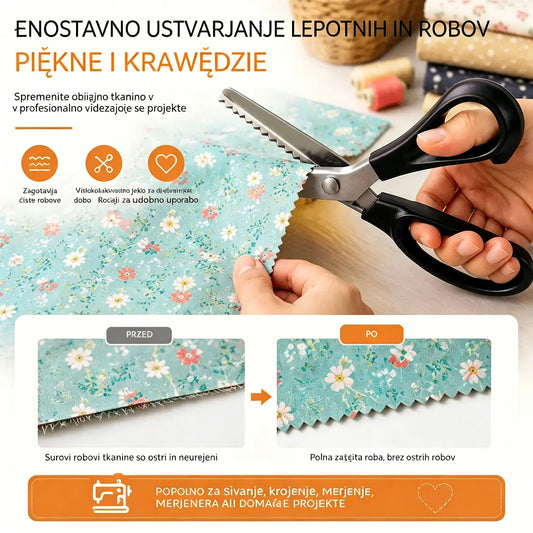 🔥Kupite 1, dobite 1 gratis✂️ Profesionalne nazobčane škarje - ostre, nazobčane škarje za blago