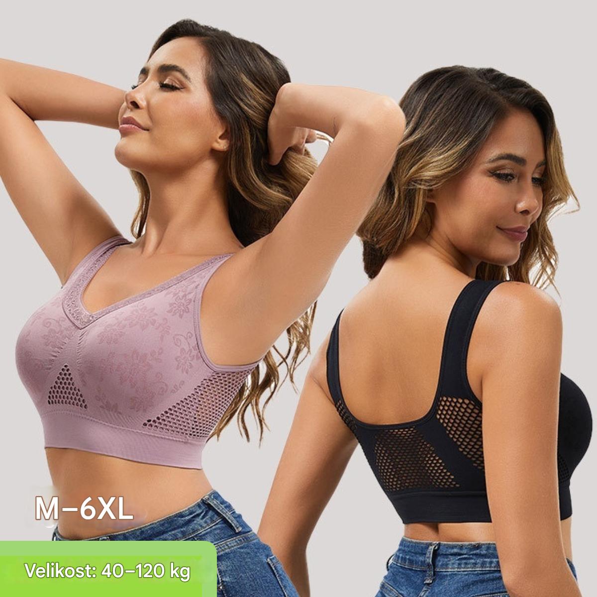 👙【40-120 kg】【Zestaw 3 sztuk】✨ Biustonosz koronkowy bez fiszbin z wysokim wsparciem dla kobiet