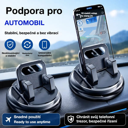 🎯 50% SLEVA NA VŠE! Otočný držák telefonu – bezpečné uchycení na palubní desku, vysoce přilnavá guma 🧭🔄 【Kvalita zaručena】