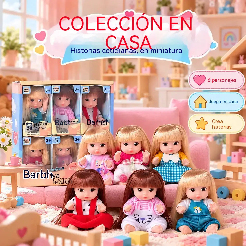 👸 Set de minimuñecas coleccionables para niñas · Pelo largo y articulaciones móviles · Serie Princesas y serie Casual · ¡El regalo perfecto!