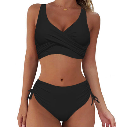 🏖️👙【Popust na nove izdelke】🌴【S-3XL】Nove ženske preproste enobarvne, hitro sušeče, udobne in zračne bikini kopalke za poletje 2025.