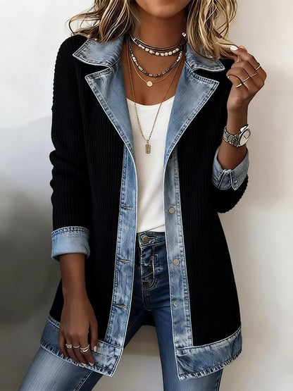 ✨Nueva chaqueta vaquera patchwork para mujer, moderna y elegante (tallas S-3XL)