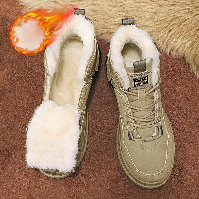 🔥【39-44】👟2025 jesen in zima novi ojačani in žametni modni čevlji za prosti čas in vsestranski modni čevlji Martin topli snežaki