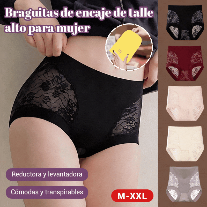 ❤️【5/10 pozycji】❤️【40-95 kg】Damskie majtki bezszwowe z koronki o wysokiej elastyczności, modelujące brzuch i podnoszące pośladki, modelujące i podnoszące 4223459
