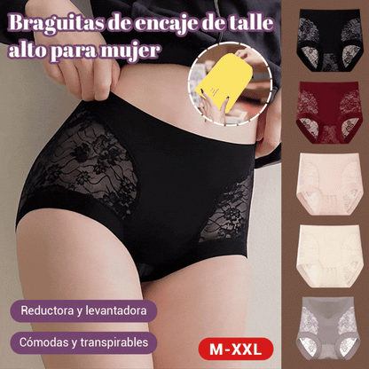 ❤️【5/10 pozycji】❤️【40-95 kg】Damskie majtki bezszwowe z koronki o wysokiej elastyczności, modelujące brzuch i podnoszące pośladki, modelujące i podnoszące 4223459