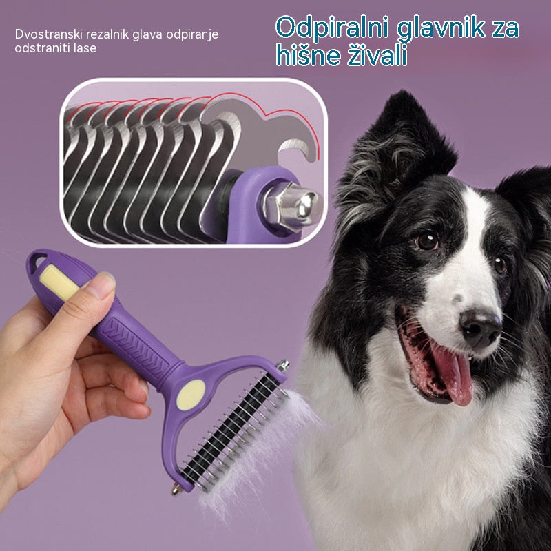 🔥🐕🐱【Kupite 1, dobite 1 gratis】3-v-1 večnamenski glavnik za razvozlavanje hišnih dlak, glavnik za odstranjevanje pasjih in mačjih dlak