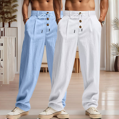 👖👖 [S-3XL]Časově omezená nabídka! Vysoce kvalitní pánské kalhoty na doma. Úzký, rovný střih – prodyšné a pohodlné.