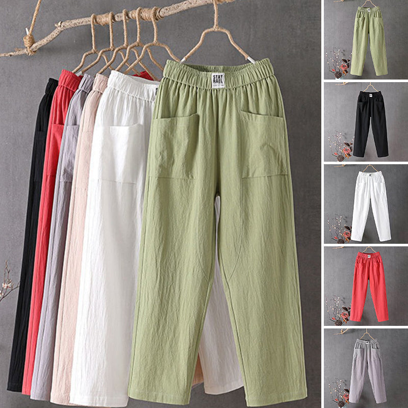 🌿🌈【M-4XL】Nuevos pantalones de pierna ancha para mujer, nuevos de primavera 2026, cómodos y casuales.