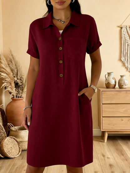 ⏳ Oferta por tiempo limitado! ⏰🍋 【S-3XL】Vestido de algodón para mujer con bolsillos