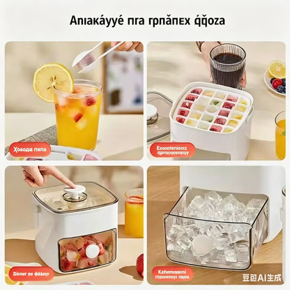 💞Prodaja je premašila 50.000! 💥🥤🧊 50% popusta! Ledomat s funkcijom pohrane leda: proizvodi 48 kockica leda odjednom, poklopac protiv curenja 🏖️✅