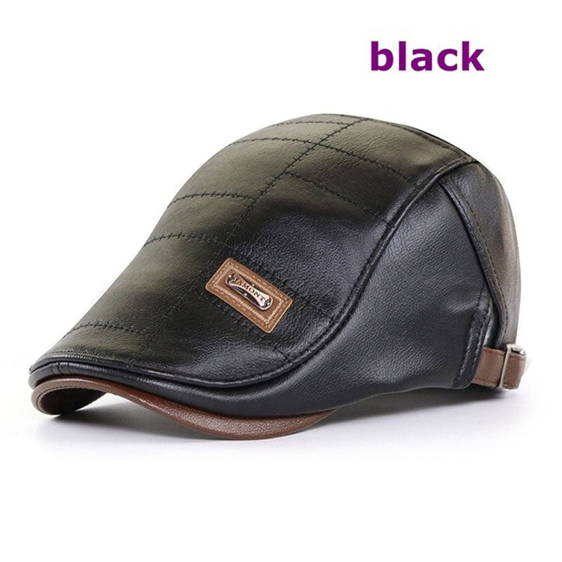 🧢【Oferta especial】🔥 Boina de cuero vintage de primera calidad_4236457