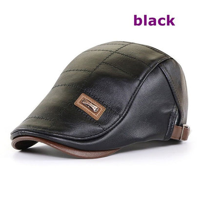 🧢【Oferta especial】🔥 Boina de cuero vintage de primera calidad_4236457