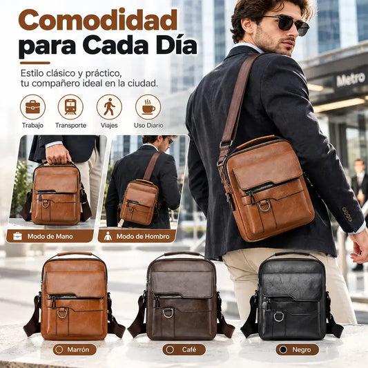 🔥Nueva promoción 50% de descuento 👜 Bolsa moderna y casual de cuero para hombre, gran capacidad