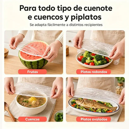🥗✨ 300 Fundas Desechables para Alimentos | Cubiertas Elásticas para Platos, Cuencos y Recipientes