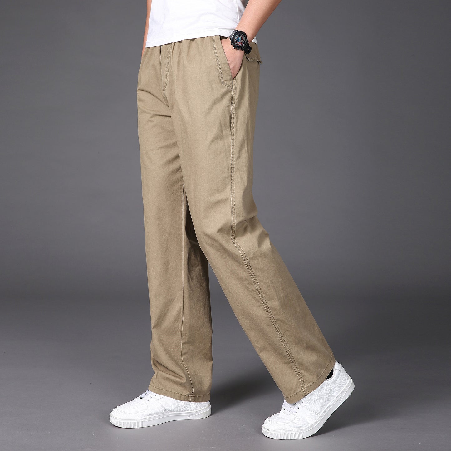 🔥【50-130KG】2025 nove moške hlače plus size casual straight