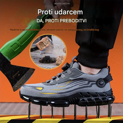 🥾🔥Delovni škornji, primerni za vsakodnevno nošenje, odporni na udarce in prebadanje, z jekleno konico, udobni in zaščitni, nedrseči.