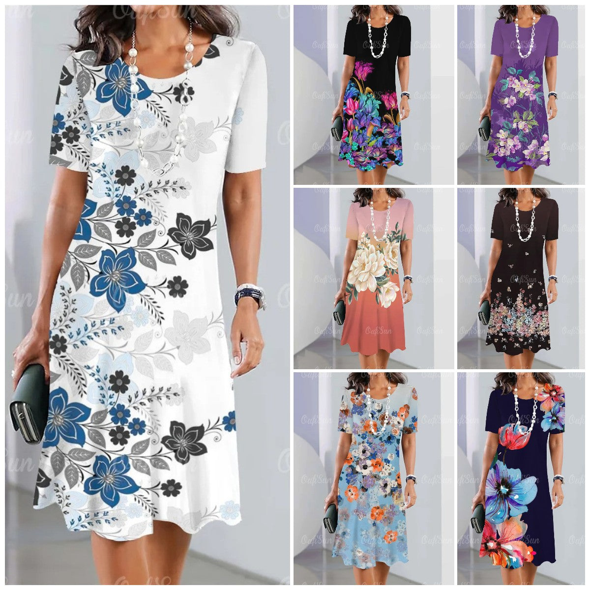 👗【S-5XL】Ženska seksi obleka z okroglim izrezom 2024 3693327