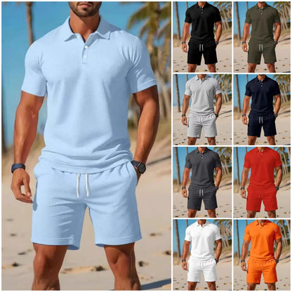 【S~3XL】Moški komplet, ki ga sestavljata majica s kratkimi rokavi in kratke hlače, idealen za vsakodnevno nošenje.