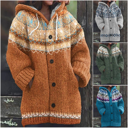 🔥🔥【S~5XL】✨Jesen/zima 2025 Nova elegantna barvita retro jakna s kapuco