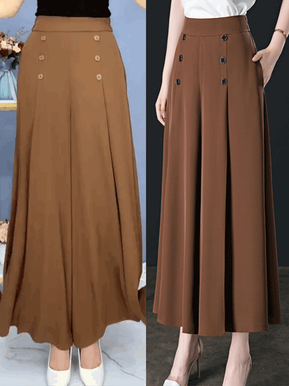 🔥💖【M-5XL】 Γυναικεία φούστα με ψηλή μέση και φαρδιά μπατζάκια για την άνοιξη και το καλοκαίρι του 2026