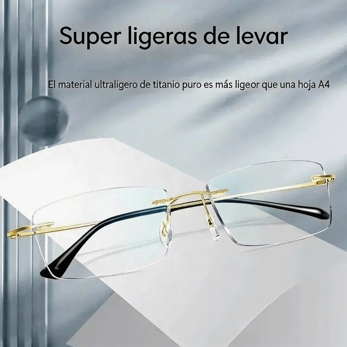 👓 Gafas profesionales sin montura de alta calidad, extremadamente ligeras y de alta claridad, con protección contra la luz azul. Diseño unisex. ✨