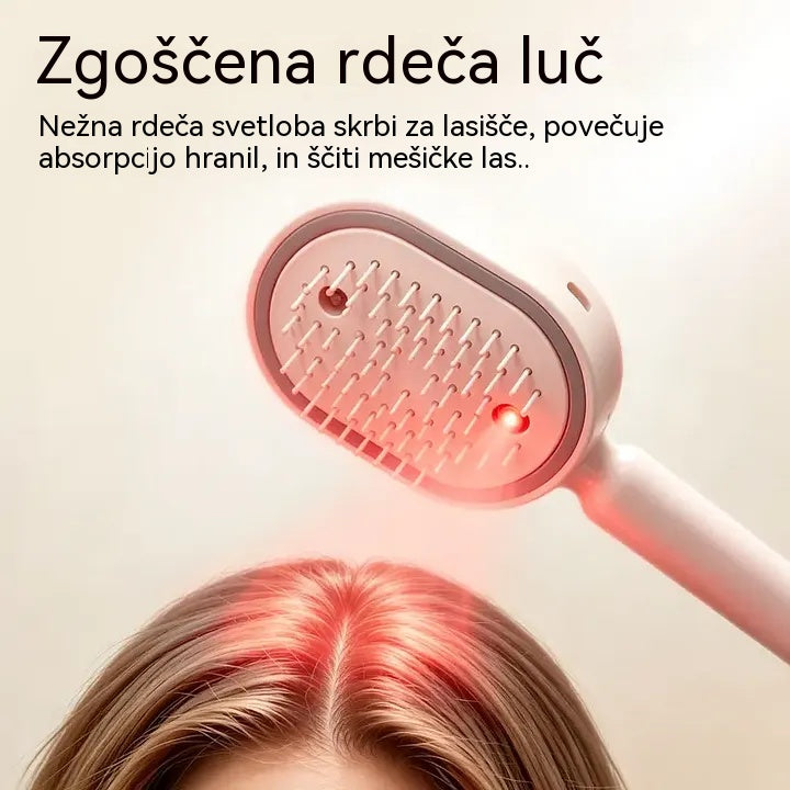 Električni razpršilec z masažnim glavnikom z zračno blazino