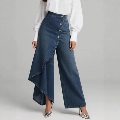 🥇🥇【S-3XL】Vaqueros de mujer de talle alto y perneras anchas, corte holgado y diseño elegante.