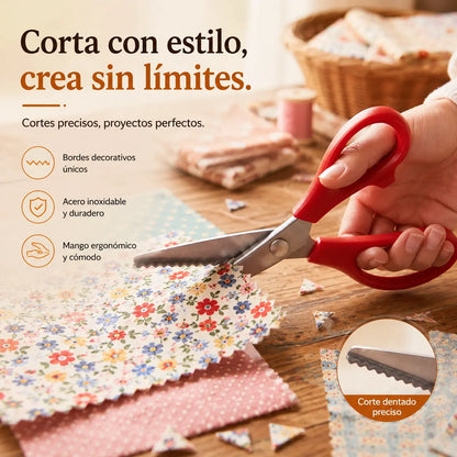 ✂️ Tijeras dentadas profesionales – Tijeras de tela afiladas y dentadas