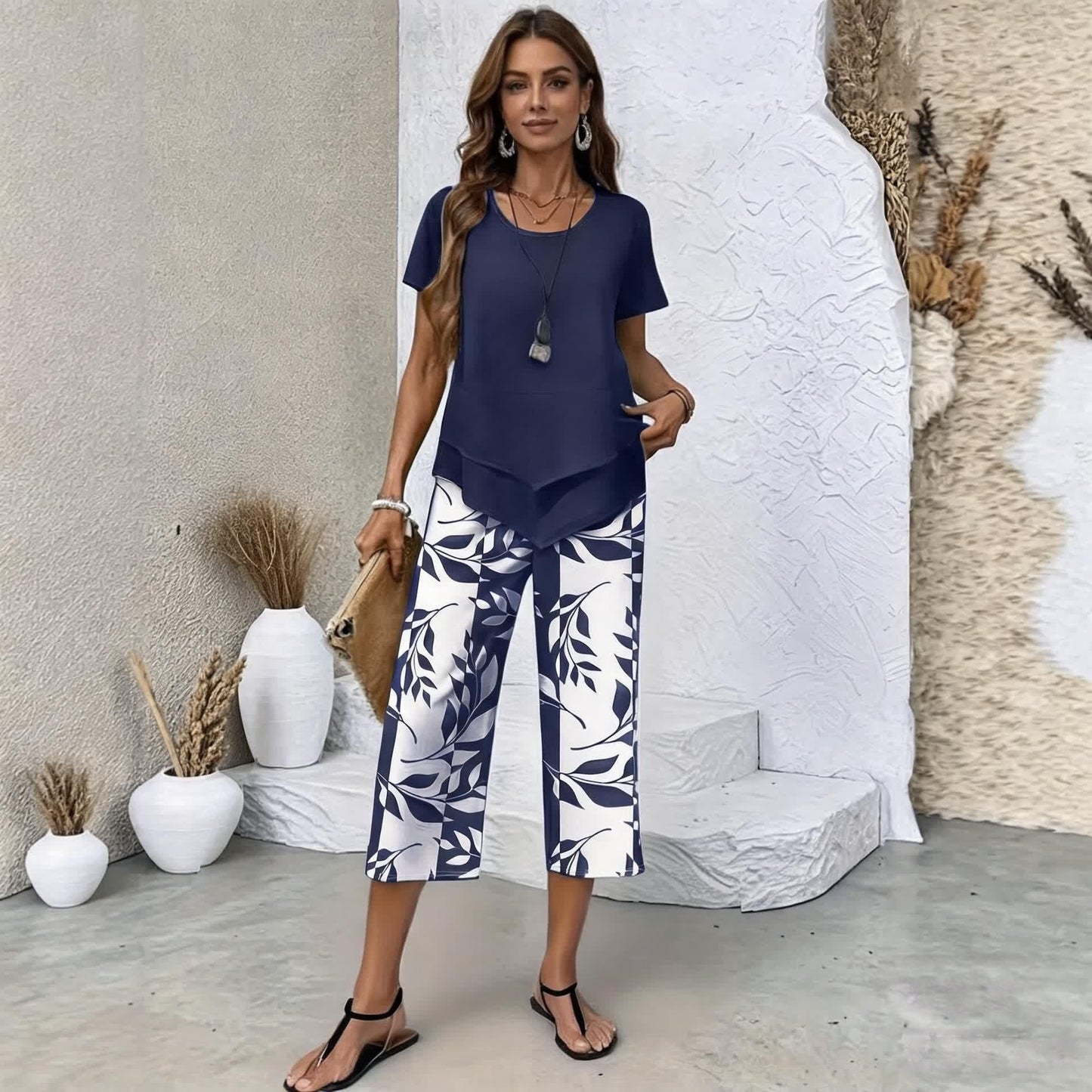 【S-5XL】| Dvodelni komplet Fresh Breeze | Lahek in eleganten, večbarven poletni komplet