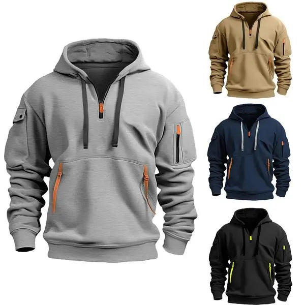 👕Novo za jesen/zimo 【S-5XL】 Moška srajca/pulover s kapuco in zadrgo ter številnimi žepi – Brezplačna dostava