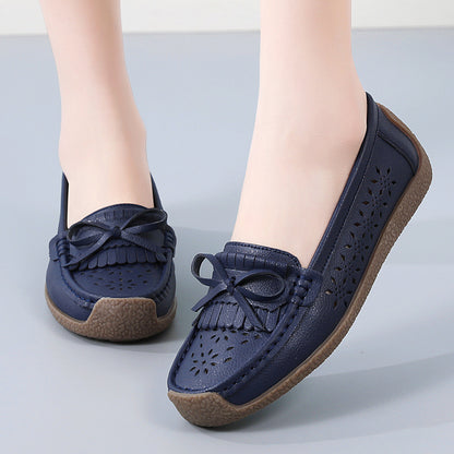 🌼【35-44】Zapatos de cuero de verano para mujer, zapatos con punta abierta y borlas transpirables