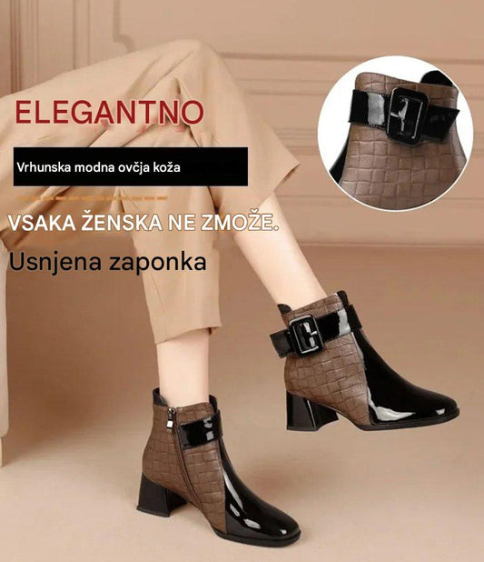 🔥【35–40】🔥Zdaj –50 %! Idealni za jesen in zimo! Elegantni ženski gležnjarji iz prave ovčje kože – moderni, topli in ročno izdelani!