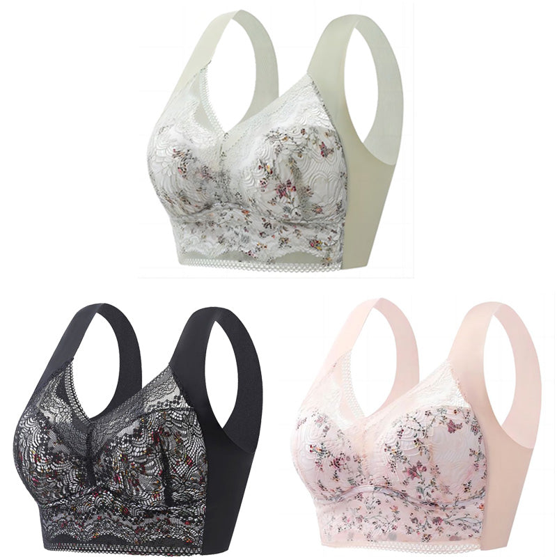 【3 balenie】💕🎁Bezšvová ľadová hodvábna veľká podprsenka, priedušná a nastaviteľná【40kg-100kg】