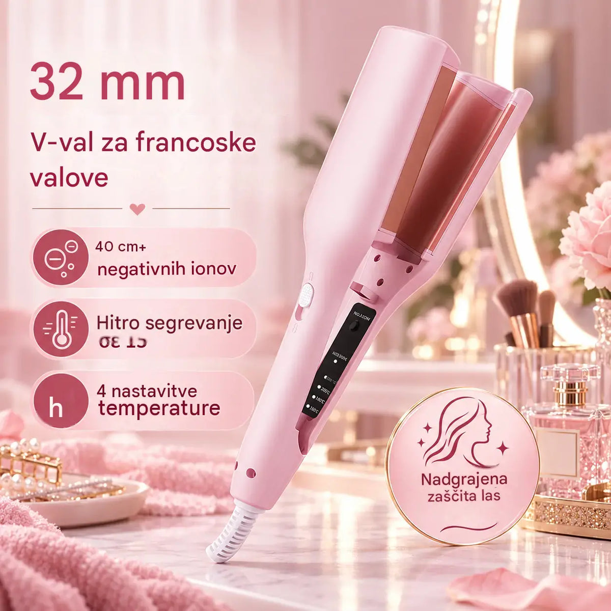 💈1 kos 31 evrov 💐💁‍♀️ Kodralnik za lase – sijaj salonske kakovosti in zaščita pred vročino ✨