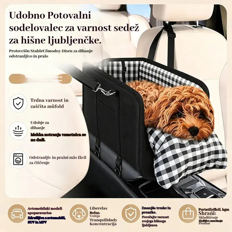 🐶 Izkoristite 50 % popust zdaj! 🎁 Prenosni pasji avtosedež, vključno z varnostnim pasom in oblazinjeno transportno torbico za hišne ljubljenčke.