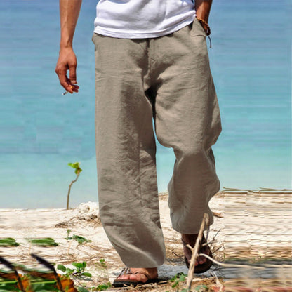 👖🕺【50% popust 🔥】【S–5XL】😍 Poletne moške ravne hlače širokih hlačnic v velikih velikostih, enobarvne, z vrvico v pasu, ležerne in zračne, 8 barv