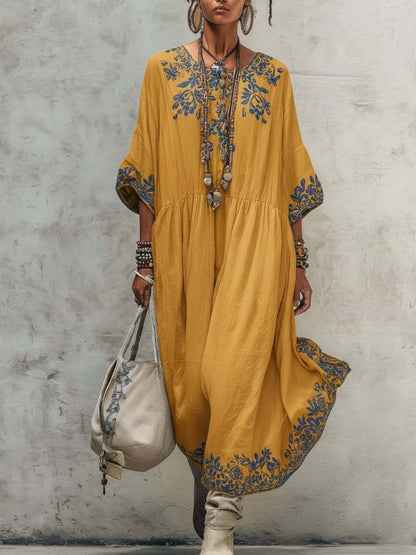 👗🌺Elegantní šaty s potiskem - Působivý potisk, který dodává šatům jedinečný styl.
